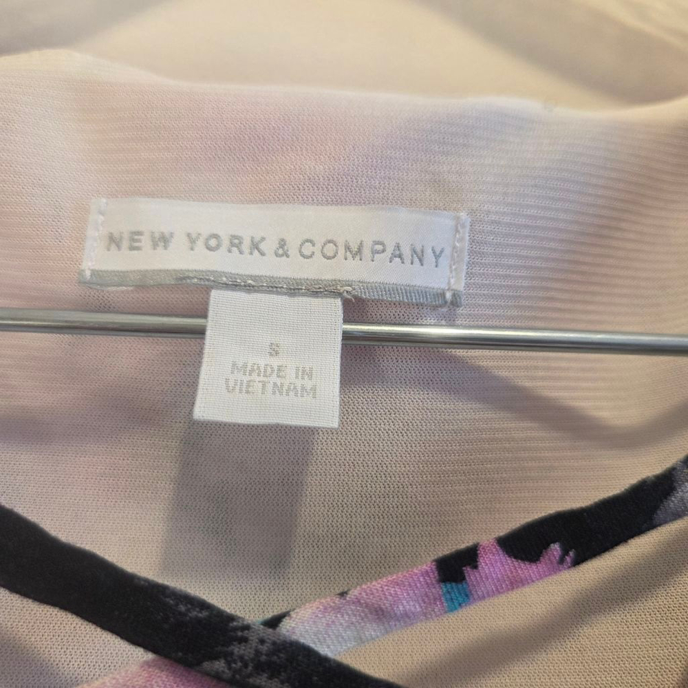 Women's New York & Co Floral Dress S Multicolor Whimsicraft Art Deco Valentines View 3
